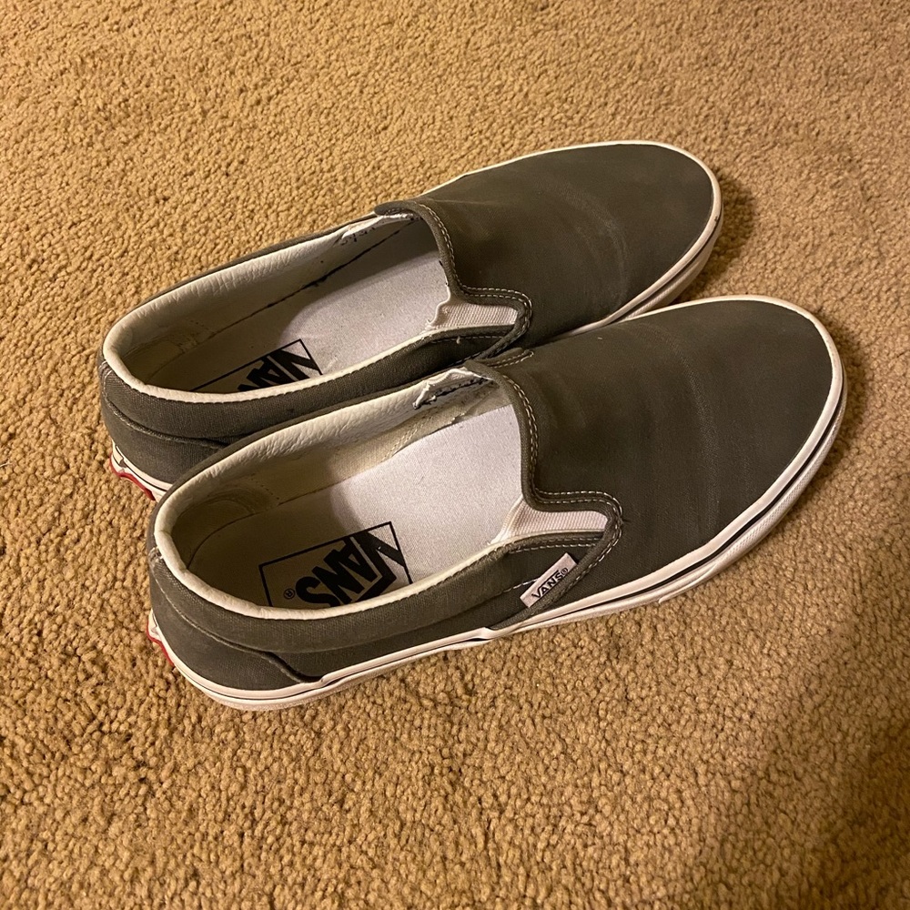 Charcoal Grey Slip On Vans
